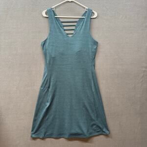 Toad Co SMU Tech Tomboy Tank Dress Womens L Shelf Bra Sporty Athletic Teal